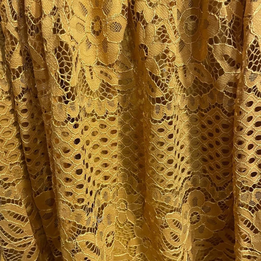 Mustard yellow boho maxi skirt - Picture 2 of 3